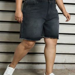 High Star Black Relaxed Fit High Rise Shorts-image-39