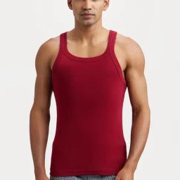 Jockey US26 Red Super Combed Cotton Rib Gym Vest-picture-40