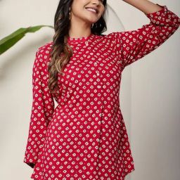 Aravalii Ruby Red Printed Tunic image 3