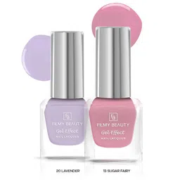 FILMY BEAUTY Set Of 2 Gel Effect Nail Polish- 10 ml Each- Lavender 20- Sugar Fairy 13-4