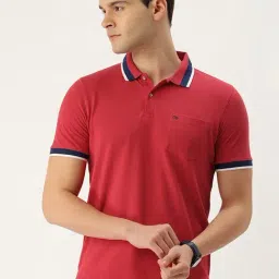 Peter England Red Regular Fit Printed Polo T-Shirt-picture-10