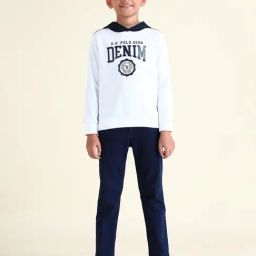 U.S. Polo Assn. Boys White Color Block Pattern Sweatshirt image 3