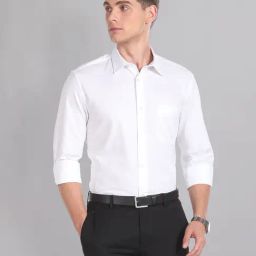AD by Arvind White Regular Fit Textured Shirt-picture-7