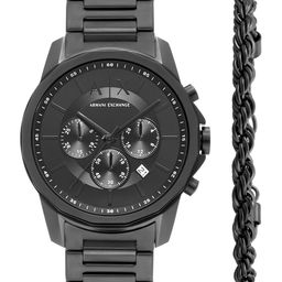 Armani Exchange Men Chronograph Analogue Watch with Bracelet Gift Set-image-10