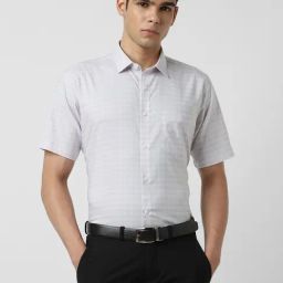 Van Heusen Grey Regular Fit Check Shirt-image-82