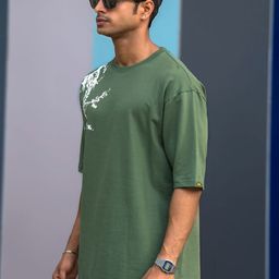 Maniac Men Floral Printed Round Neck Cotton Oversized T-shirt-picture-22
