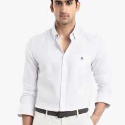 Rare Rabbit White Regular Fit Embroidered Shirt-image-57
