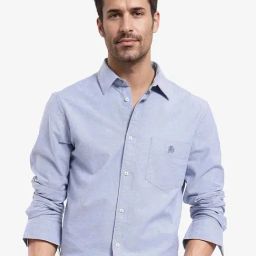 Rare Rabbit Blue Regular Fit Solid Shirt-image-79
