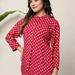 Aravalii Ruby Red Printed Tunic image 4