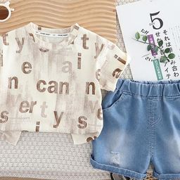 LULU & SKY Boys Printed Pure Cotton T-shirt With Shorts-picture-37