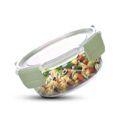 Bergner Smart Lock Transparent Glass Borosilicate Round Food Container (950ml)-47