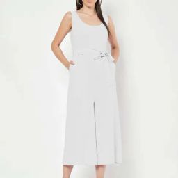 Brinns White Cotton Regular Fit Jumpsuit-image-78
