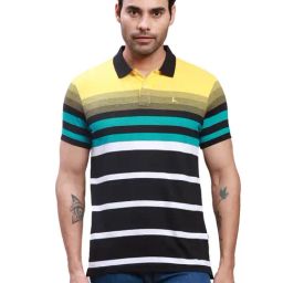 Parx Multicolored Cotton Regular Fit Colour Block Polo T-Shirt-image-15