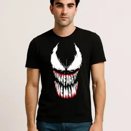 Be Crazy Men Venom Graphic Printed Round Neck Cotton T-shirt-image-96
