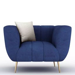 Urban Living Blue Darwin Rendered 1 Seater Sofa-13