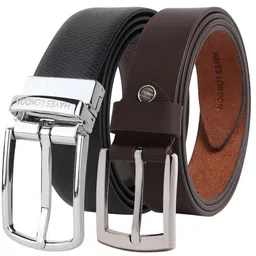 Hayes London Men 2pc Leather Reversible Formal Belt-image-87