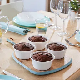 INCRIZMA Set of 4 White Solid Smart Cuisine Opal Glass Round Ramekin-41