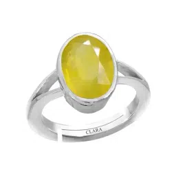Clara Yellow Sapphire 4.8cts Sterling Silver Oval Ring-image-84