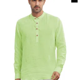 univibe Selection Of 2 Cotton Mandarin Collar Slim Fit Straight Kurtas-image-77