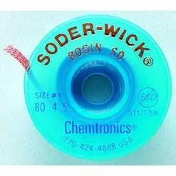 CHEMTRONICS Desoldering Braid, 7.5M X 2.8Mm, Copper, 50-4-25-34