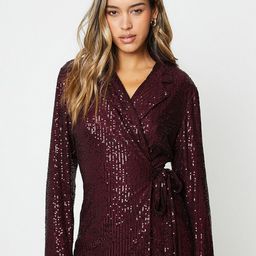 DOROTHY PERKINS Sequined Wrap Party Blazer-image-11