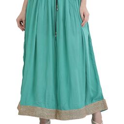 Exotic India Long Flared Maxi Skirt-image-86