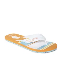 u.s. polo assn. US Polo Assn. Men's Men's Dole White & Orange Flip Flops-picture-46