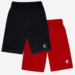 Kiddopanti Logo Print Shorts Pack Of 2 - Black And Red-image-17