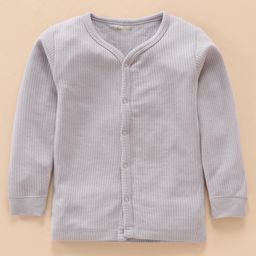 Kanvin Cotton Knit Full Sleeves Solid Thermal Vest - Grey-image-48
