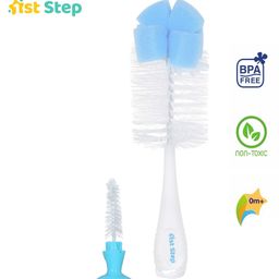 1st Step 2 in 1 Bottle & Nipple Cleaning Brush - Blue-picture-2