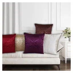 Kuber Industries Flower Print Cushion CoverRactangle Cushion CoversSofa Cushion CoversCushion Covers 16 inch x 16 inchCushion Cover Set of 5 (Multicolor)-picture-30