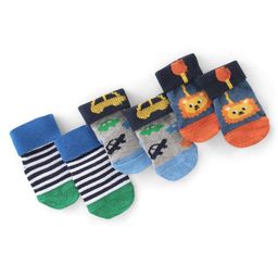 Cute Walk by Babyhug Non Terry Anti Bacterial Anti Skid Ankle Length Socks Star & Lion Design Pack Of 3 - Multicolor-picture-42