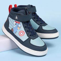 Pine Kids Marvel Avengers Printed Casual Shoes with Velcro Closure - Navy Blue-image-81