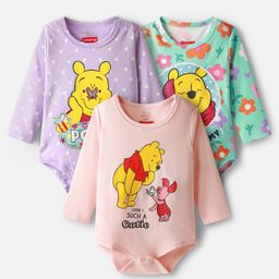 Babyhug Disney Interlock Knit Full Sleeves Onesies With Winnie The Pooh Graphics Pack of 3 - Multicolor-picture-12