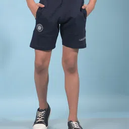 CRIMSOUNE CLUB Cotton Solid Shorts - Navy Blue-picture-42