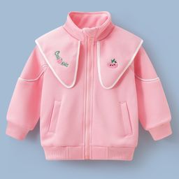 Mark & Mia Full Sleeves Jacket with Cool Kids Embroidery & Kangaroo Pocket - Pink-picture-44