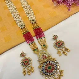 Look Ethnic Gold -Plated Artificial Stones Studded Jewellery Set-image-65