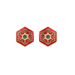 House of Pataudi Men Gold-Plated Textured Cufflinks-29