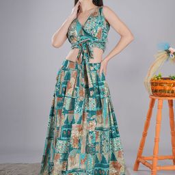 FIMS Print Fit & Flare Maxi Dress-55
