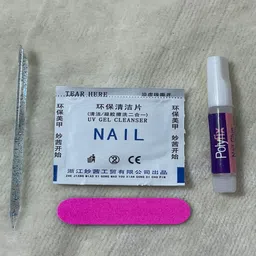 AMOK STORE Set Of 12 Reusable Artificial Nails With Wooden Stick, Nail Filer & Glue image 3