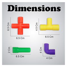 VGRASSP DIY 30 Pcs Colorful Pipe Puzzle Educational Building Block Toy For Kids With Different Shape And Size - Imagine, Create, Fun And Learn Toy - Color As Per Stock image 3
