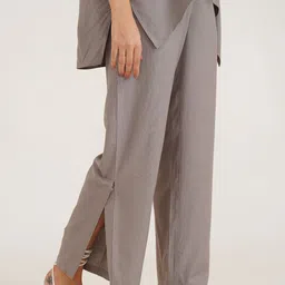 B77 Women Embroidered Smart High-Rise Easy Wash Trousers-picture-33