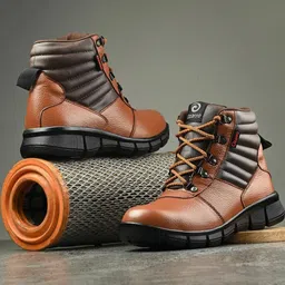 Ozarro Tan Synthetic Leather Casual Shoes-picture-39