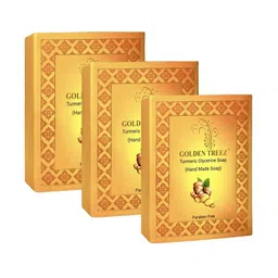 Golden Treez Set Of 3 Turmeric Glycerine Soap- 115 ml Each image 1