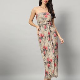 BRIJAL LAD Women Floral Printed Bandeau Midi Dress-image-54