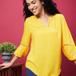 Globus Women Puff Sleeves Formal Top-picture-48