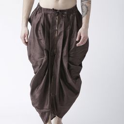 Deyann Men Brown Dupion Silk Dhoti-image-97