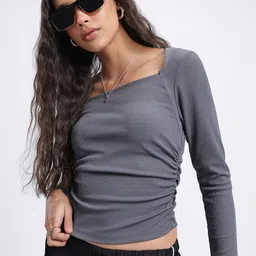 glitchez Ribbed Finds Ruched Top-image-45