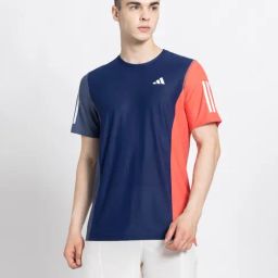 Adidas Blue Regular Fit Colour Block Sports T-Shirt-picture-14