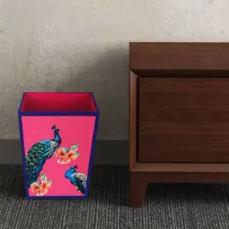 SEJ by Nisha Gupta Pink Wooden Open Dry Bin - 11.5 Litres-image-95